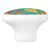 Bouton De Porte En Céramique Motif floral 2 (Côté)