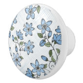 Bouton De Porte En Céramique Motif floral 2 3 (Droite)