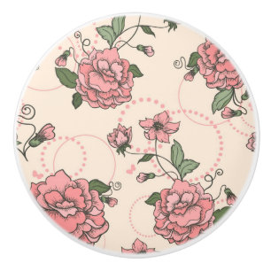 Bouton De Porte En Céramique Motif floral 5 2