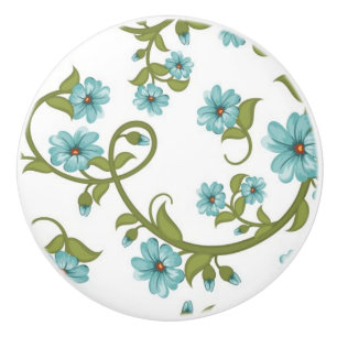 Bouton De Porte En Céramique Motif floral 9