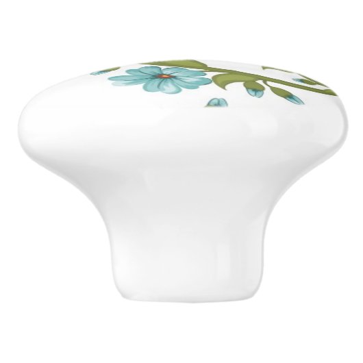 Bouton De Porte En Céramique Motif floral 9 (Côté)