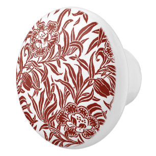 Bouton De Porte En Céramique Motif floral botanique vintage Art Nouveau