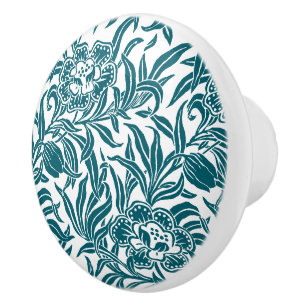 Bouton De Porte En Céramique Motif floral botanique vintage Art Nouveau