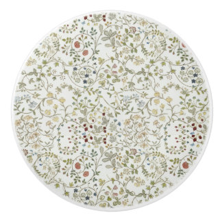 Bouton De Porte En Céramique Motif floral broderie vintage windrush Morris