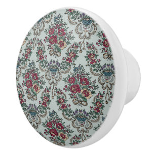 Bouton De Porte En Céramique Motif floral coloré Fleurs tendance et Feuilles