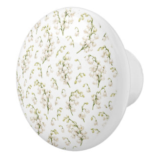 Bouton De Porte En Céramique Motif floral élégant au muguet