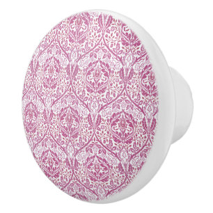 Bouton De Porte En Céramique Motif floral rose élégant