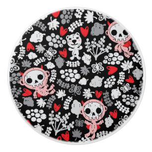 Bouton De Porte En Céramique Motif fou de bébés