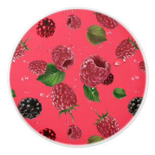 Bouton De Porte En Céramique Motif framboise