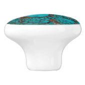 Bouton De Porte En Céramique Motif Gem Turquoise (Côté)