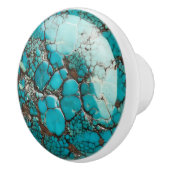 Bouton De Porte En Céramique Motif Gem Turquoise (Droite)