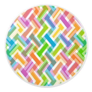 Bouton De Porte En Céramique Motif géométrique abstrait coloré