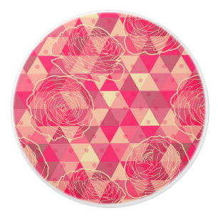 Bouton De Porte En Céramique Motif géométrique de fleur