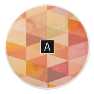 Bouton De Porte En Céramique Motif géométrique Triangle doux Monogrammé