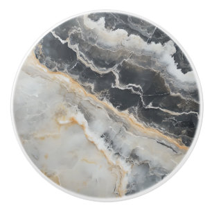 Bouton De Porte En Céramique Motif gris marbre naturel
