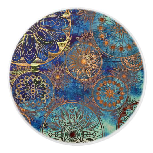 Bouton De Porte En Céramique Motif grunge d'art (Devant)