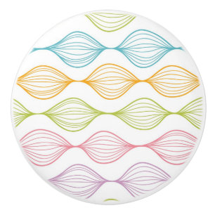 Bouton De Porte En Céramique motif horizontal coloré