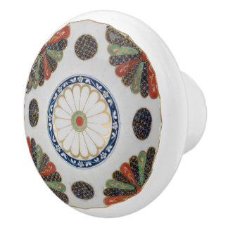 Bouton De Porte En Céramique Motif Imari Japonais