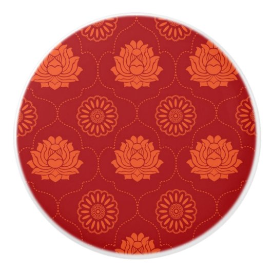 Bouton De Porte En Céramique Motif indien (Devant)