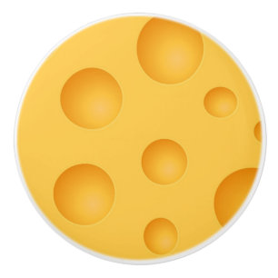 Bouton De Porte En Céramique Motif jaune de fromage