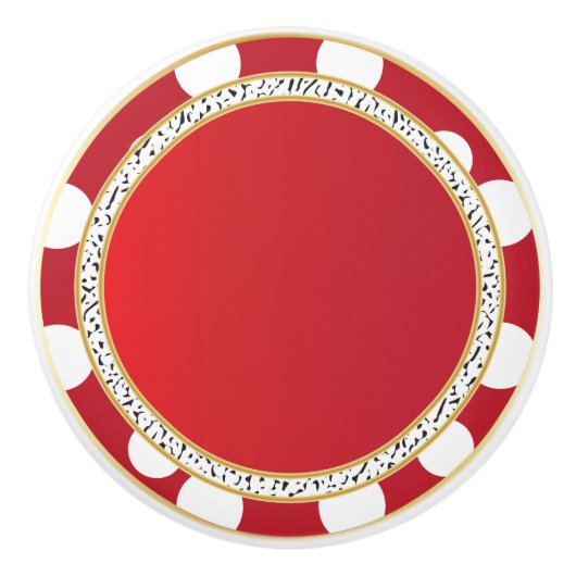 Bouton De Porte En Céramique Motif léopard Pois rouge (Devant)