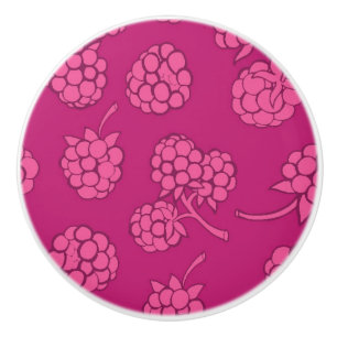 Bouton De Porte En Céramique Motif magenta de baie