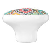 Bouton De Porte En Céramique Motif Mandala (Côté)