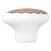 Bouton De Porte En Céramique Motif Mandala Zigzag (Côté)