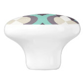 Bouton De Porte En Céramique Motif marocain de turquoise (Côté)