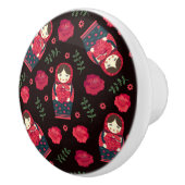 Bouton De Porte En Céramique Motif Matreshka (Droite)