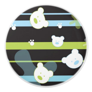 Bouton De Porte En Céramique Motif mignon avec peu d'ours