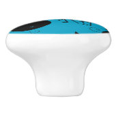 Bouton De Porte En Céramique Motif mignon de minou (Côté)