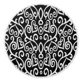 Bouton De Porte En Céramique Motif noir et blanc (Devant)
