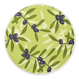 Bouton De Porte En Céramique Motif olive