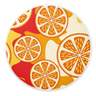 Bouton De Porte En Céramique Motif orange