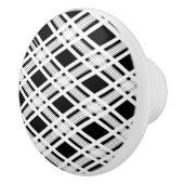 Bouton De Porte En Céramique Motif rayé de plaid (Droite)