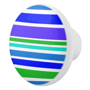 Bouton De Porte En Céramique Motif rayures fond couleur IV + votre arrière-plan