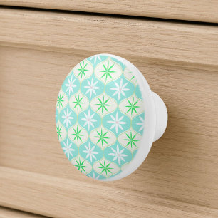 Bouton De Porte En Céramique Motif Rétro Fleur & Marguerite en forme de sablier