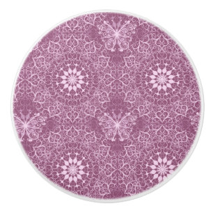 Bouton De Porte En Céramique Motif rose vintage