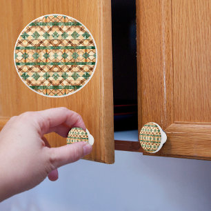 Bouton De Porte En Céramique Motif Rustique de Ferme