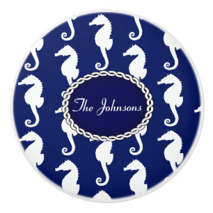 Bouton De Porte En Céramique Motif Seahorse