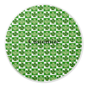 Bouton De Porte En Céramique Motif shamrock Thunder_Cove