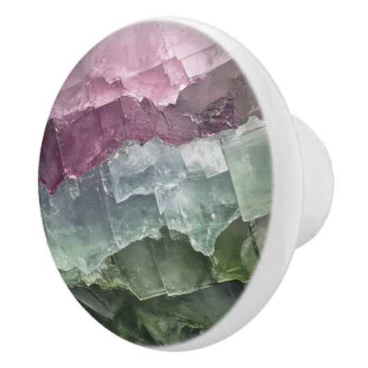 Bouton De Porte En Céramique Motif Tourmaline Vert rose (Droite)