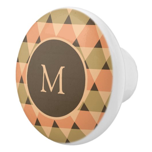 Bouton De Porte En Céramique Motif triangles (Droite)