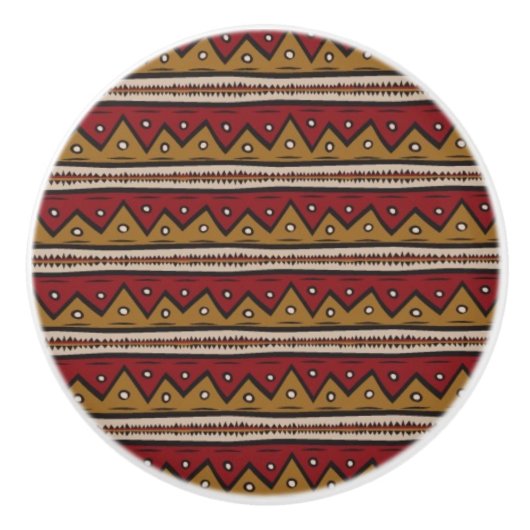 Bouton De Porte En Céramique Motif tribal (Devant)