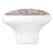 Bouton De Porte En Céramique Motif tribal Blue Ethnic Elephant (Côté)