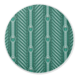 Bouton De Porte En Céramique Motif turquoise ornemental