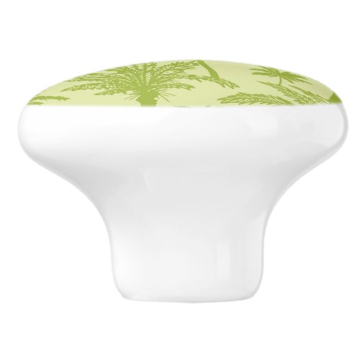 Bouton De Porte En Céramique Motif vert de palmiers (Côté)