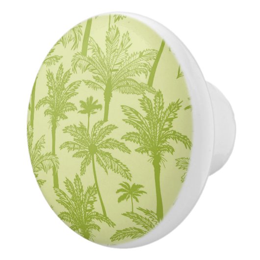 Bouton De Porte En Céramique Motif vert de palmiers (Droite)