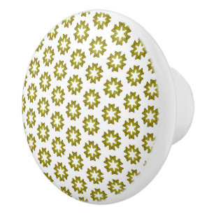 Bouton De Porte En Céramique Motif Vert Olive